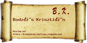 Bodzás Krisztián névjegykártya